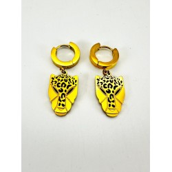 Gold Jaguar Detaylı Küpe